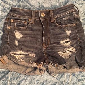 American eagle mid rise distressed shorts